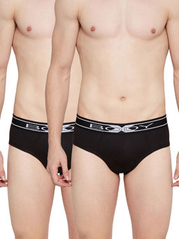 BODYX - Men's Black Solid Brief By Body Care (Pack of 2)