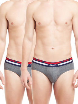 BODYX - Men's Grey Solid Briefs By Body Care (Pack of 2)
