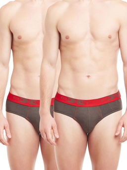 BODYX - Men's Brown Solid Cotton Briefs By Body Care (Pack of 2)