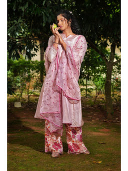 DIVYA SAMAL - Gulbano Pink Kurta with Palazzo and Dupatta