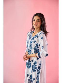 Old Marigold - Wazira White Modal Hand Embroidered Chikankari Kurta and Pant