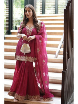 Sheetal Batra - Aaira - Rani Hotpink Short Kurta with Gharara and Dupatta