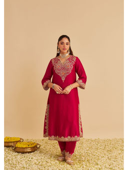 Sheetal Batra - Areefa - Dabka Zardozi Embroidered Rich Banarasi Hotpink Suit and Salwar