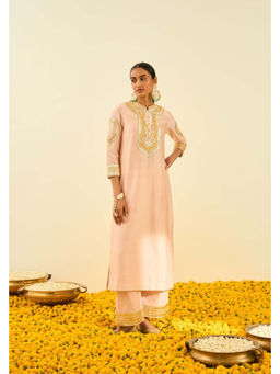 Sheetal Batra - Aliyah- Rosepink Straight Long Kurta with Palazzo and Dupatta