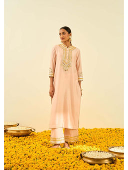 Sheetal Batra - Arisah- Rosepink Straight Long Kurta with Palazzo and Dupatta