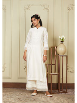 Sheetal Batra - Bahareh - Daisy Ivory Long Kurta with Palazzo