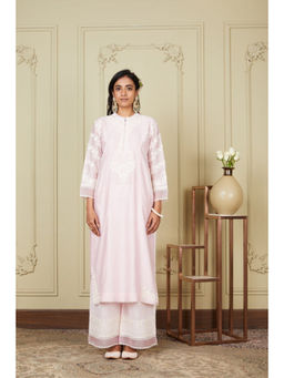 Sheetal Batra - Banafsha - Pearl Blush Long Kurta with Palazzo and Dupatta