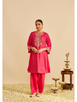 Sheetal Batra - Kayra - Hotpink Short Gathered Kurta with Salwar