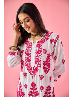 Old Marigold - Lakshita White Modal Hand Embroidered Chikankari Kurta and Pant
