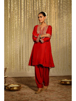 Sheetal Batra - Mehreen - Deep Red Short Kurta with Salwar and Dupatta