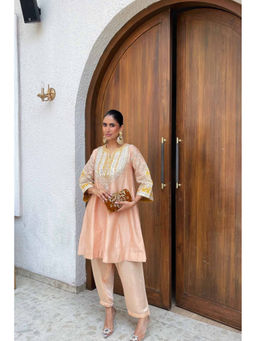 Sheetal Batra - Mohsina - Rose Pink Short Kalidaar Kurta with Salwar and Dupatta