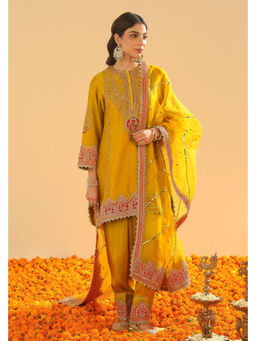 Sheetal Batra - Mirha - Mustard Short Straight Kurta with Salwar
