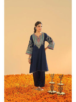 Sheetal Batra - Mohsina - Dark Blue Short Kalidaar Kurta with Salwar and Dupatta