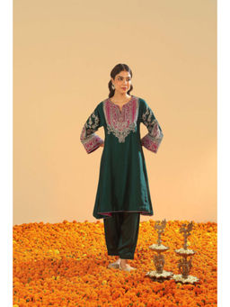 Sheetal Batra - Mohsina - Emerald Green Short Kalidaar Kurta with Salwar