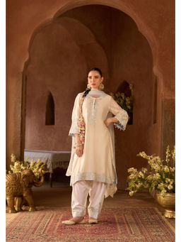 Sheetal Batra - Hani - Daisy Ivory with Blue A-Line Kurta with Salwar and light Dupatta