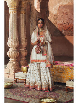 Sheetal Batra - Samreen - Daisy Ivory Short Kurta with Sharara and Dupatta