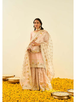 Sheetal Batra - Shafna- Rosepink Short Kurta with Gharara and Dupatta