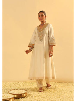 Sheetal Batra - Shazana - Daisy Ivory Long A-Line Kurta with Salwar and Dupatta