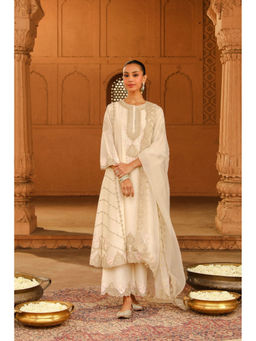 Sheetal Batra - Yusra - Daisy Ivory Long Kurta with Palazzo and Dupatta
