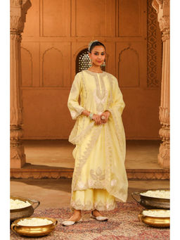 Sheetal Batra - Yusra Long Yellow Kurta With Palazzo And Dupatta