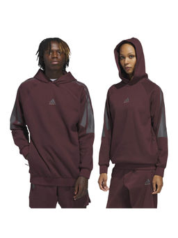 adidas Originals - Unisex Red Printed Basketball Spacer Hoodie