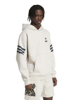 adidas - Men White Printed Hooded Sweatshirt