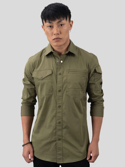 ROOKIES - Light Olive Full Sleeves Solid Shirt