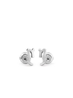 Candere by Kalyan Jewellers - 14K White Gold Capricorn Stud Earring for Women