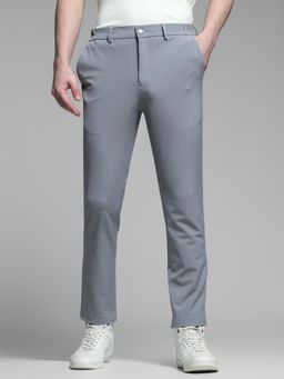 Jack & Jones - Grey Polyester Slim Fit Trouser