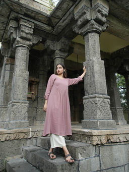 JITI - Ziya Purple Kurta with Palazzo (Set of 2)