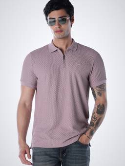 Jack & Jones - Men Zipped Detail Polo T-Shirt