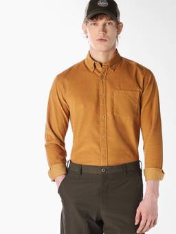 Jack & Jones - Men Brown Cotton Shirt