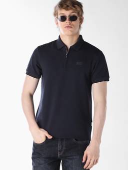 Jack & Jones - Men Dark Blue Knitted Polo T-Shirt