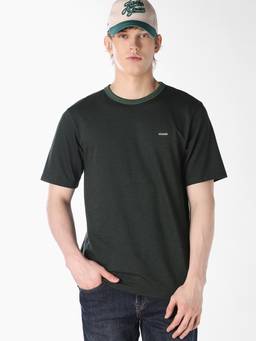 Jack & Jones - Men Dark Green Cotton T-Shirt