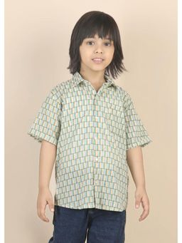 RATAN JAIPUR - Half Sleeve Cotton Shirt - Green