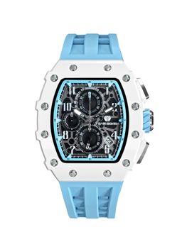 Tsar Bomba - White Elemental Luxury Chronograph Skeleton Rectangular Dial Watch-Tb8204B-02 (Medium)