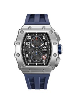 Tsar Bomba - Silver Elemental Men Luxury Chronograph Black Skeleton Dial Watch-Tb8204Q-14 (Medium)