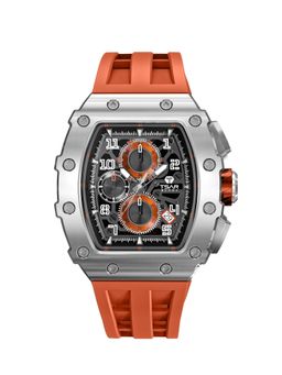 Tsar Bomba - Silver Elemental Luxury Chronograph Skeleton Rectangular Dial Watch-Tb8204Q-32 (Medium)