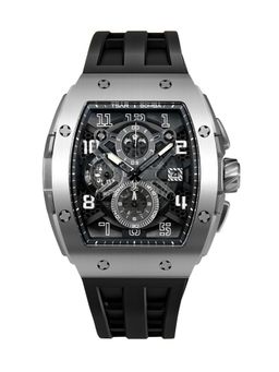 Tsar Bomba - Silver Elemental Luxury Chronograph Skeleton Rectangular Dial Watch-Tb8211Q-01 (Medium)