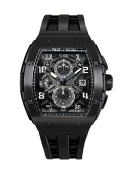 Tsar Bomba - Black Elemental Luxury Chronograph Skeleton Rectangular Dial Watch-Tb8211Q-04 (Medium)