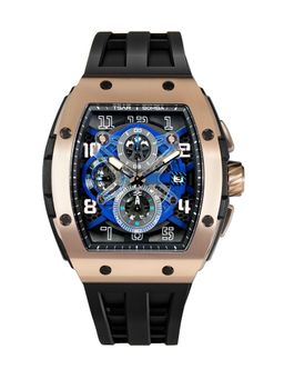 Tsar Bomba - Rose Gold Elemental Chronograph Skeleton Rectangular Dial Watch-Tb8211Q-05 (Medium)
