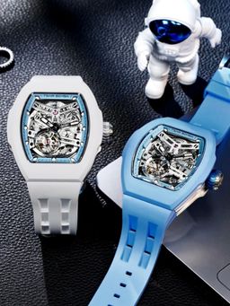 Tsar Bomba - Silver Skeleton Dial & Straps Analogue Automatic Watch Tb8218.1_2Fkm-02Wh L (Medium)