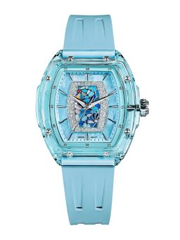 Tsar Bomba - Blue Nucleus Femme WoBlue Transparent Dial Silicon Strap Analog Watch-Tb8219L-01 (Medium)