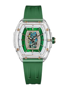 Tsar Bomba - White Nucleus Femme WoGreen Transparent Dial Silicon Strap Watch-Tb8219L-05 (Medium)