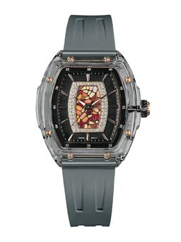 Tsar Bomba - Grey Nucleus Femme WoBlack Transparent Dial Silicon Strap Watch-Tb8219L-06 (Medium)