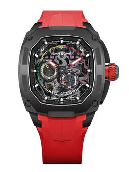 Tsar Bomba - Black Dark Matter Men Luxury Automatic Skeleton Oval Dial Watch-Tb8601-01 (Medium)
