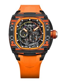 Tsar Bomba - Rose Gold Dark Matter Luxury Automatic Skeleton Oval Dial Watch-Tb8601-03 (Medium)