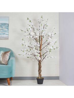 HomeTown - Ilana Artificial Peach Blossom Potted Tree 160 cm In White Colour