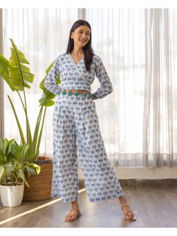 Bud & Tulip - Blue Hand Crafted Malla Co-Ord (Set of 2)