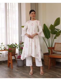 Bud & Tulip - White Check Dream Kurta and Pant (Set of 2)